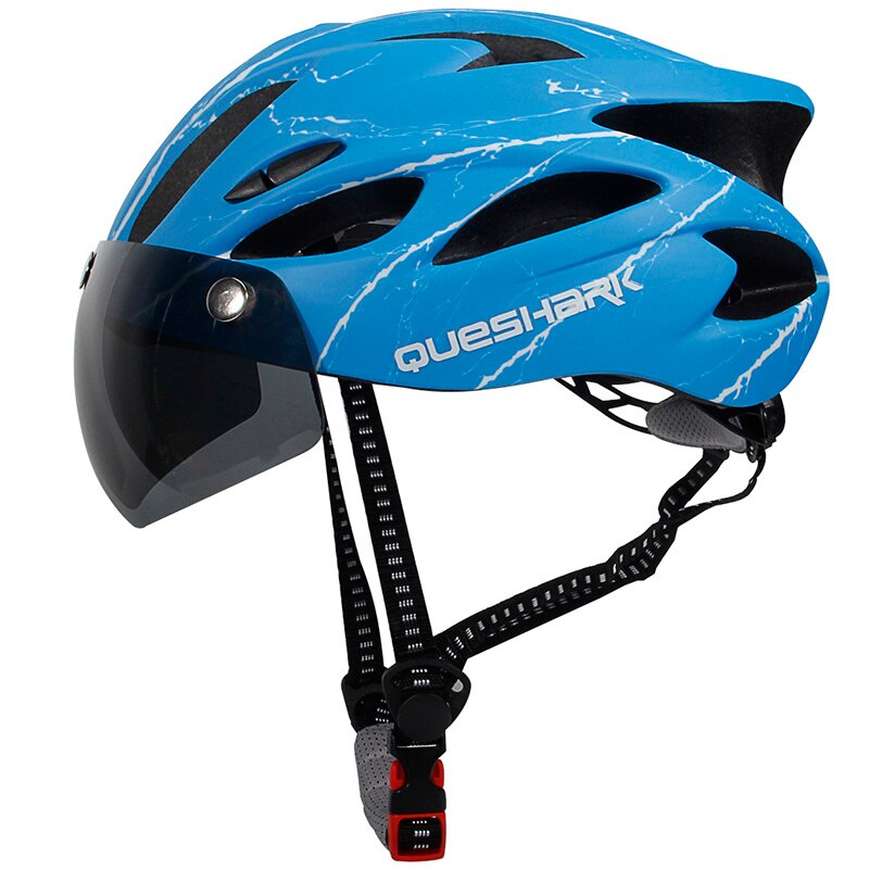 Queshark Fahrrad Helm Ultraleicht aufbringen Fahrrad Helm Reiten Berg Straße Fahrrad Angeformten Radfahren Helme Mit Brille