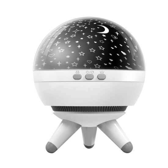 JOSOCCO Led Nachtlampje Roterende Projector Spin Sterrenhemel Star Master Kinderen Kids Baby Slaap Romantische Led USB Lamp Projector: WHITE