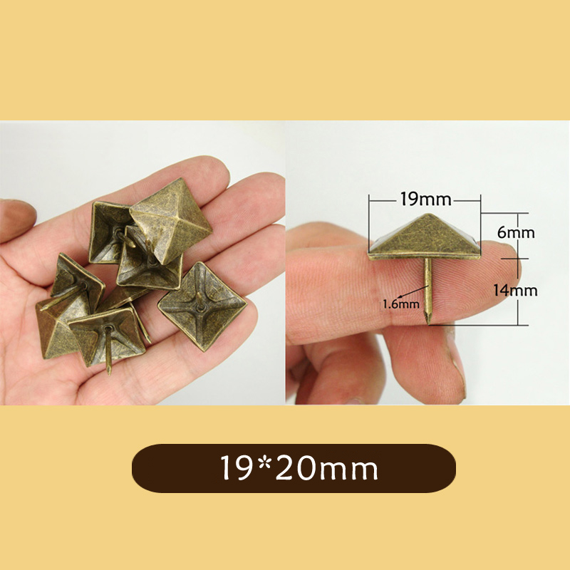 10x clavos para tapicería, tachuelas, pasadores para muebles con cabezal de clavo cuadrado