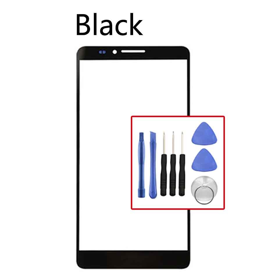 Pantalla exterior para Huawei Ascend Mate 7 MT7-L09 pantalla táctil frontal, pantalla LCD, cubierta de cristal de repuesto: Black-With Tool