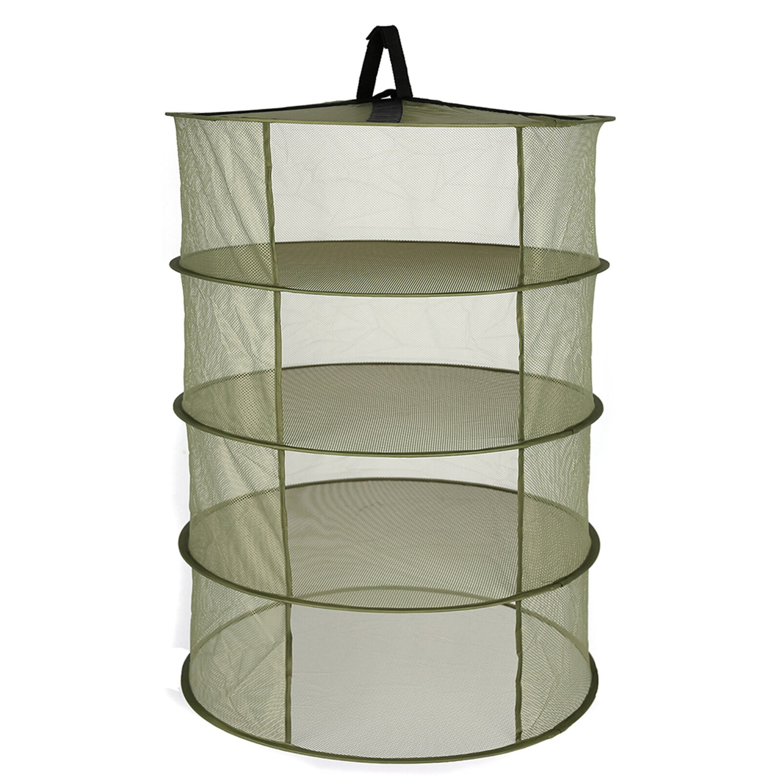 4/6/8 Layers Hanging Basket Folding Drying Net Rack Herb Dry Net Opening Shape Dryer Bag Mesh 600mm Diameter For Herbs Flowers: A  4 Layers