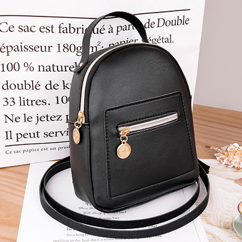 Mini sac à dos sac à bandoulière en cuir synthétique polyuréthane pour femmes pour adolescentes enfants petit sac à dos femme dames école sac à dos