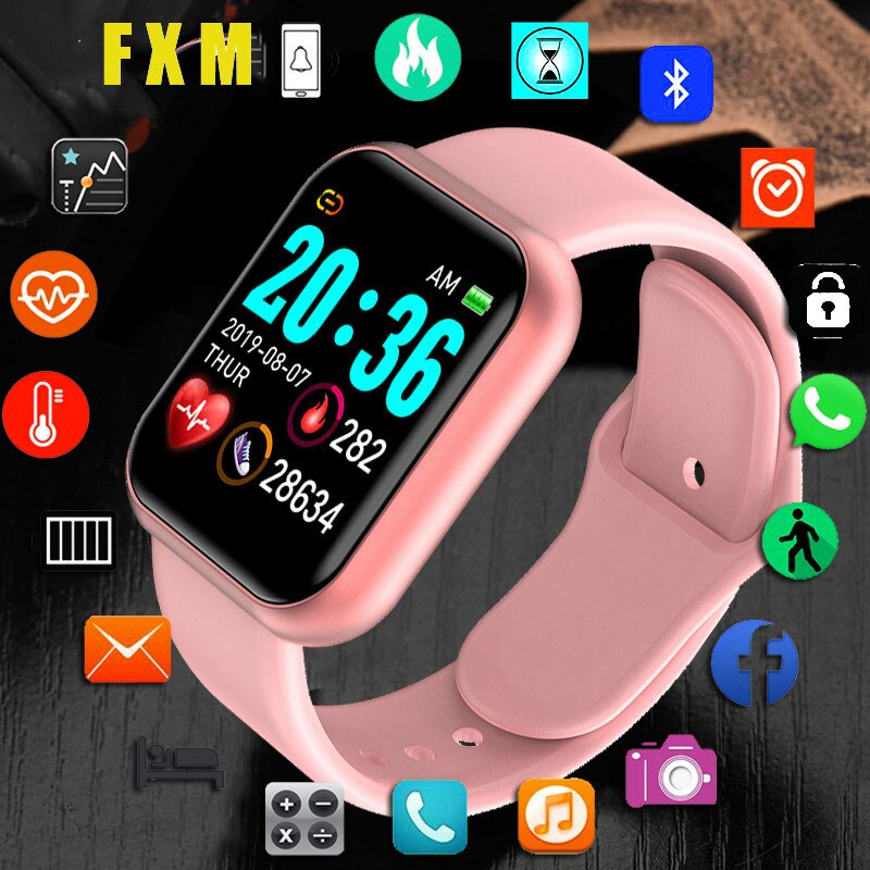 Y68 Bluetooth Vrouwen Sport Smartwatch Mannen Waterdicht Smart Horloge Hartslagmeter Smart Android Relogio Fitness Tracker Reloj