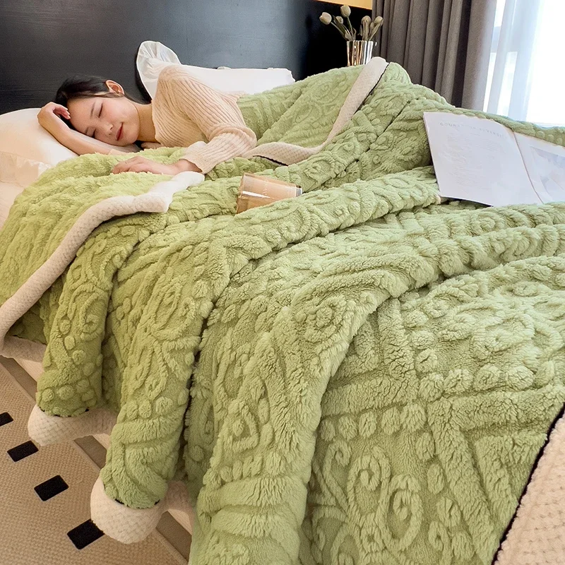 Europese stijl gesneden fluwelen warme deken voor bed Zachte pluizige bankhoes Dekens Super warmte Herfst Winter Gooi deken: 120x200cm / Rood