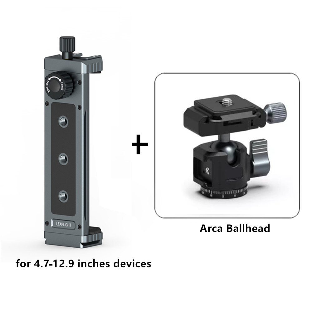 2025 Upgrade Tablet Houder Klem voor iPad pro air mini 2 3 4 Universele Clip Statief Mount voor iPhone 4.7 "-12.9" De meeste Tablet: GRIJS