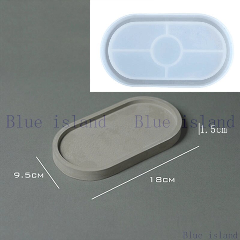 Cement Epoxy Resin Round Oval Tray Silicone Mold Jewelry Storage Tray Jesmonite Terrazzo Ornaments Concrete Tray Making: A- mold