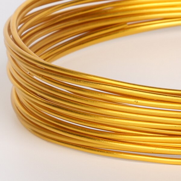 New Arrival różne kolory 5m 15gauge (1.5mm) drut aluminiowy miękki metal florystyka drutu, dla DIY ocena biżuteria i Craft Making: Gold