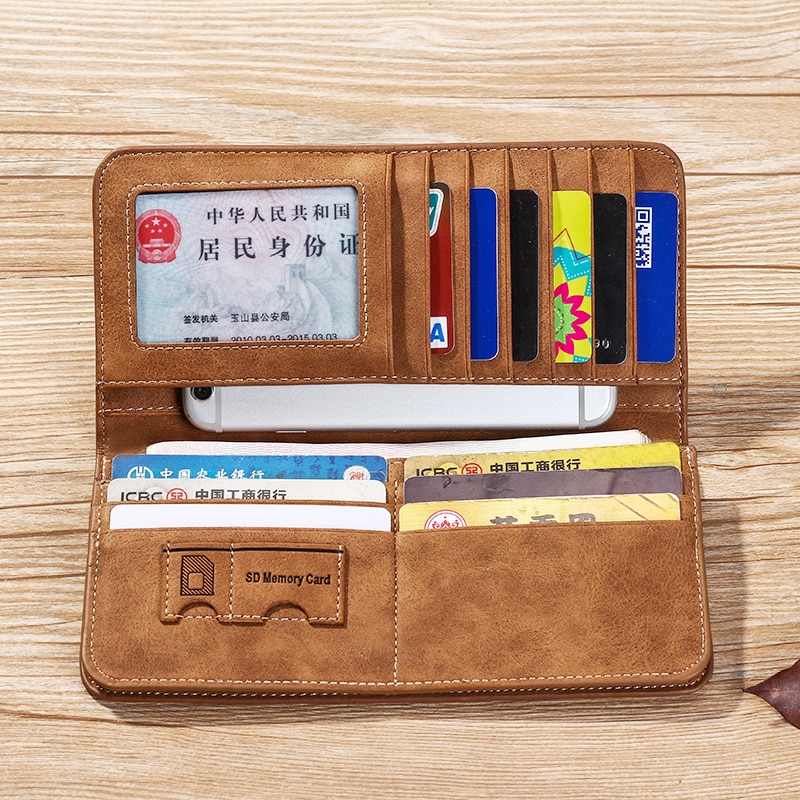 Men Vintage Wallets Luxury Brand Long Men Purses Male Clutch PU Leather Wallet Man Business Style Cards holders Male Coin purs