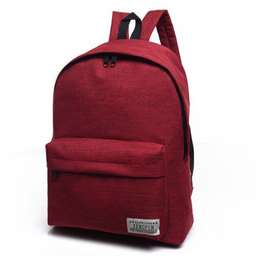 NoEnName-Null 1PC Stilvolle Frauen Männer Schulter Leinwand Tragbare Große Rucksack Rucksack College School Bag Reise Wandern Tasche: Rot