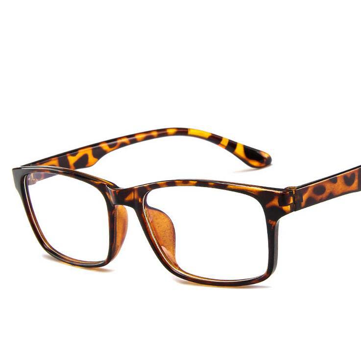 Small Square Frame Eyeglasses For Unisex Transparent Jelly Color Optical Glasses Women Men Transparent Gray/Pink /Blue: Leopard