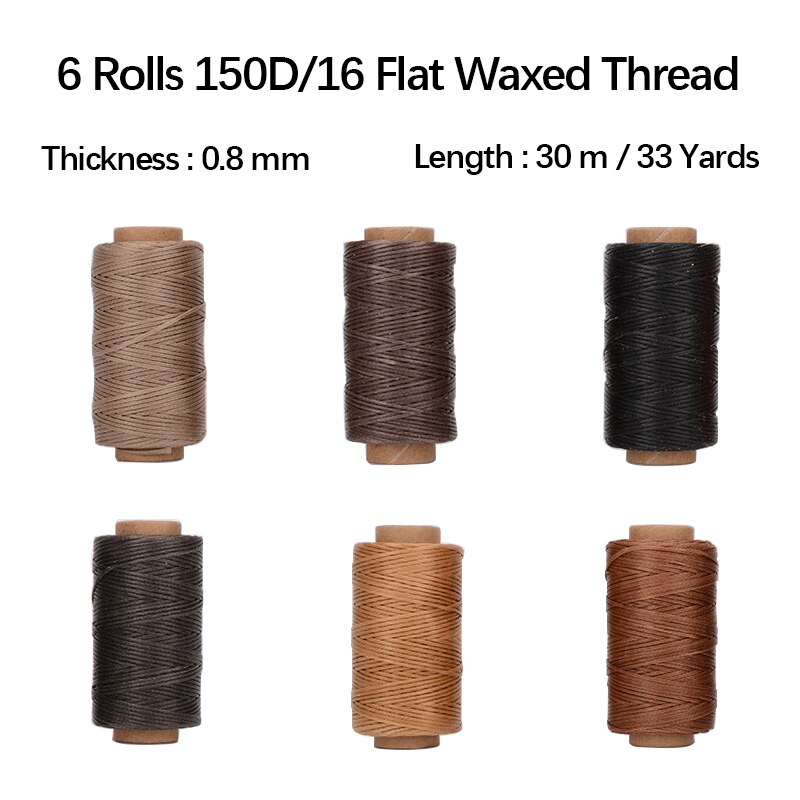 Leather Sewing Awl Set with Flat Waxed Thread Overstitch Wheel Needle Shoemaker Stitch Awl Manual Speedy Stitcher Leathercraft