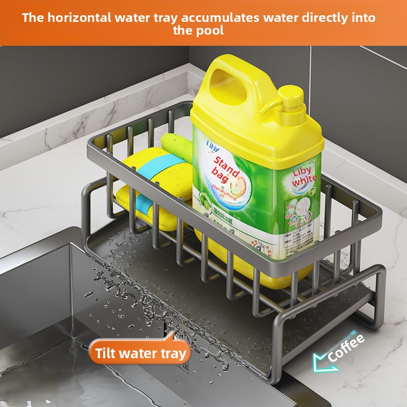 Carbon steel Kitchen Rack, Cleaning Cloth, Storage Drain, Household Detergent Sponge Rack, Water Sink Artifact