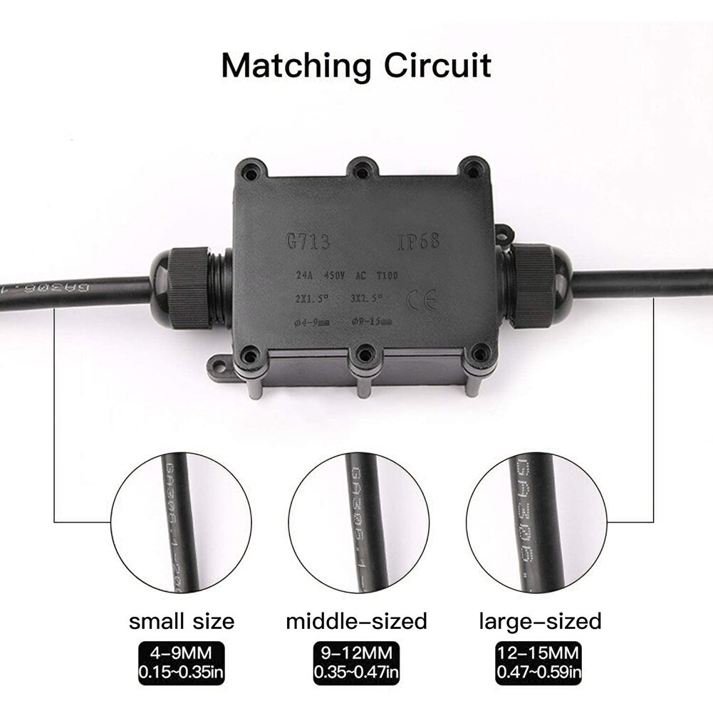 IP68 Outdoor Waterproof Cable Connector Terminal Junction Box External Cable Connector 2 Way Plug Line Case Connector Protect