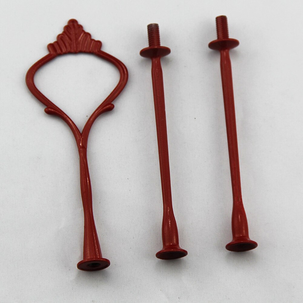 Cake Plate Stands 3 Tier Plate Handle Fitting Hardware Rod Tool Cake Plate Stand Wedding Birthday Cake Stand Handle,No Plate: Red