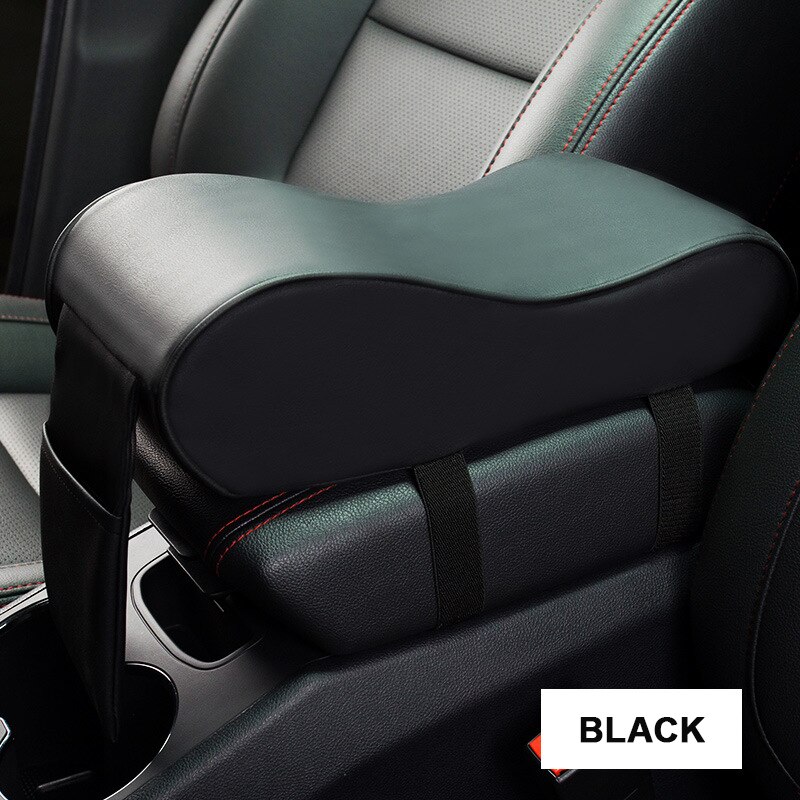 Leather Car Central Armrest Pad Universal Auto Center Console Arm Rest Seat Box Mat Cushion Pillow Cover Vehicle Car Styling: black