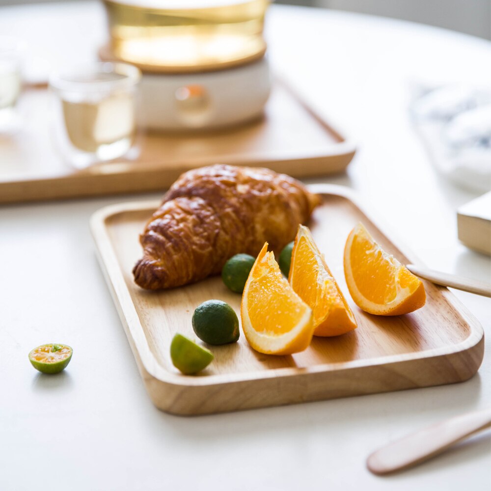 Solid Wood Rectangular Tray Bread Tray Fruit Tray