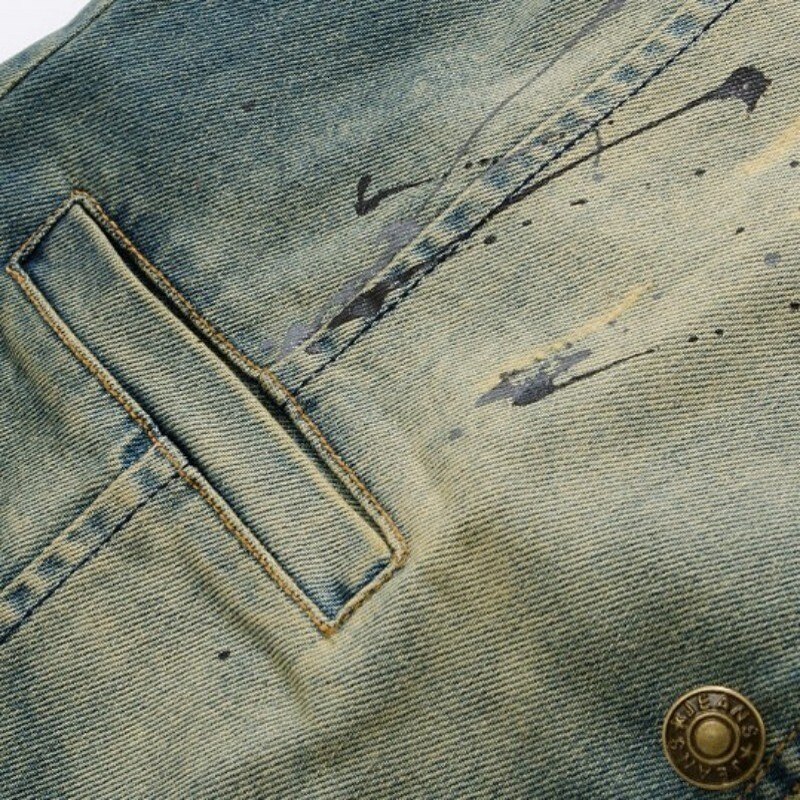 Chaleco casual de mezclilla de talla grande 4XL vaqueros sin mangas ajustados de ajuste ajustado de cuello en V chalecos de motocicleta abrigos de una sola botonadura