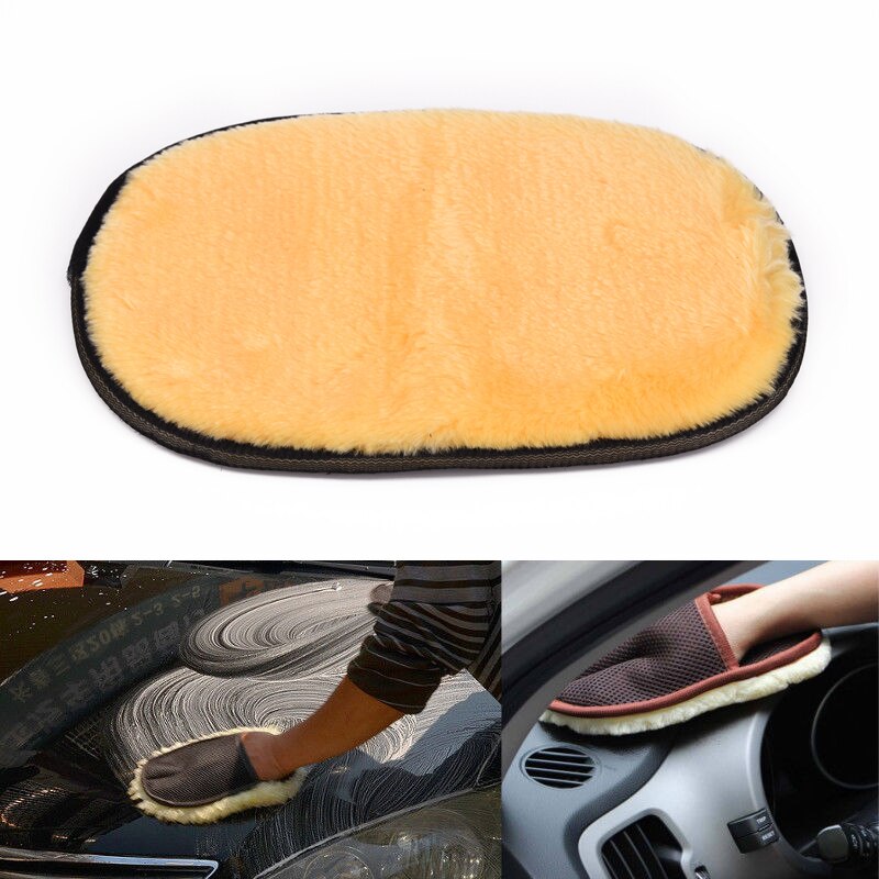 Auto imitatie kunstmatige wol washandschoen zachte wasmachine auto schoonheid schoonmaakdoek ontsmettingsdoek handschoen schoon gereedschap