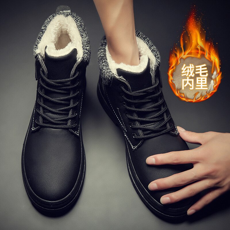 Warme Snowboots Mannen Pluche Herenschoenen Outdoor Koude Proof Laarzen Waterdichte Mannen Laarzen Hoge Top katoen Laarzen