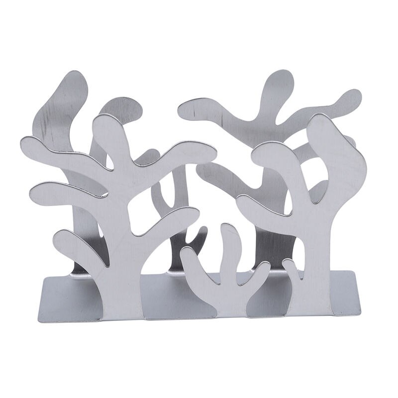 Clip Vertical para servilletas, de acero inoxidable, estante para servilletas, porta pañuelos, cubiertos, Floral, hueco, decoración de mesa, caja de pañuelos: 01