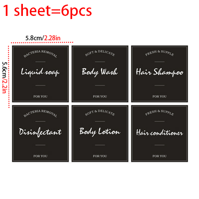 Shampoo Bottle Label Set Bathroom Soap Conditioner Body Wash Labels Soap Dispenser Detachable Waterproof Sticker Set: Ivory