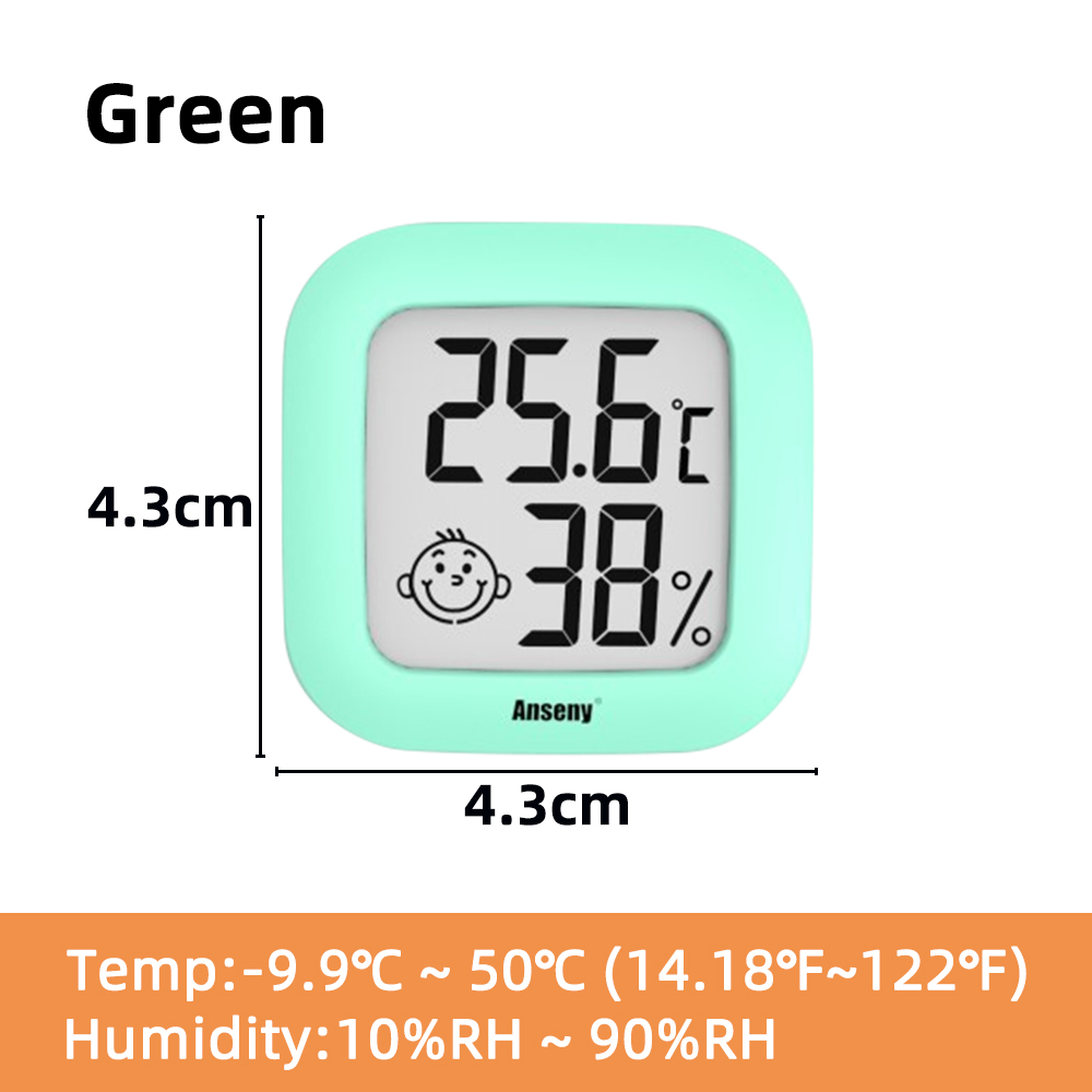 Mini Thermometer Indoor Outdoor Lcd Digitale Temperatuur Kamer Hygrometer Gauge Sensor Vochtigheid Meter Temperatuur Tool HTC-1 HTC-2: Green