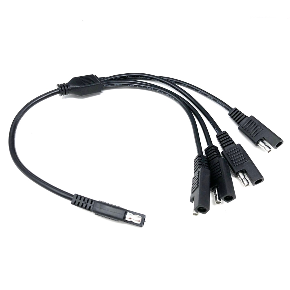 1 to 4 SAE Power Extension Cable Adapter Connector 2 Pin Quick Connect ...