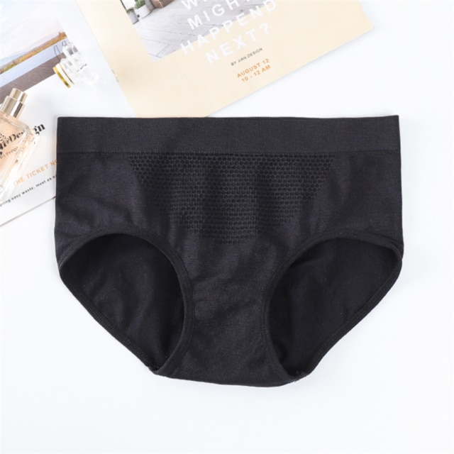 Warm Palace Panties Lingerie Soft Women Elastic Honeycomb Briefs Underpant Female Breathable Cozy Cotton Menstrual Underwear: 3