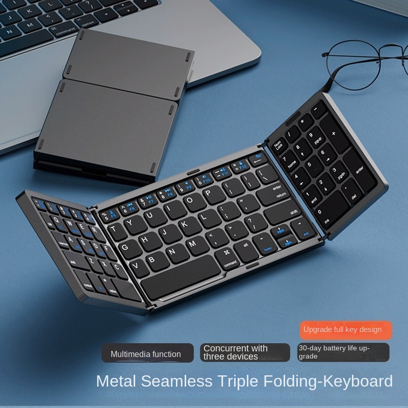 Draagbare Draadloze Opvouwbare Toetsenbord Bluetooth Touchpad Mobiele Telefoon Tablet Notebook Muis Set Meerdere Apparaat Universele Keycaps 2024: Olive