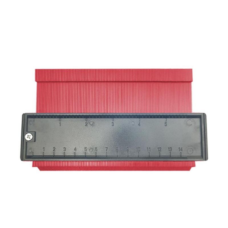 12/14/25cm plast kontur profil måler måler duplikat merking måle måleverktøy laminat tre fliser radian linjal verktøy: 6 tommer rød