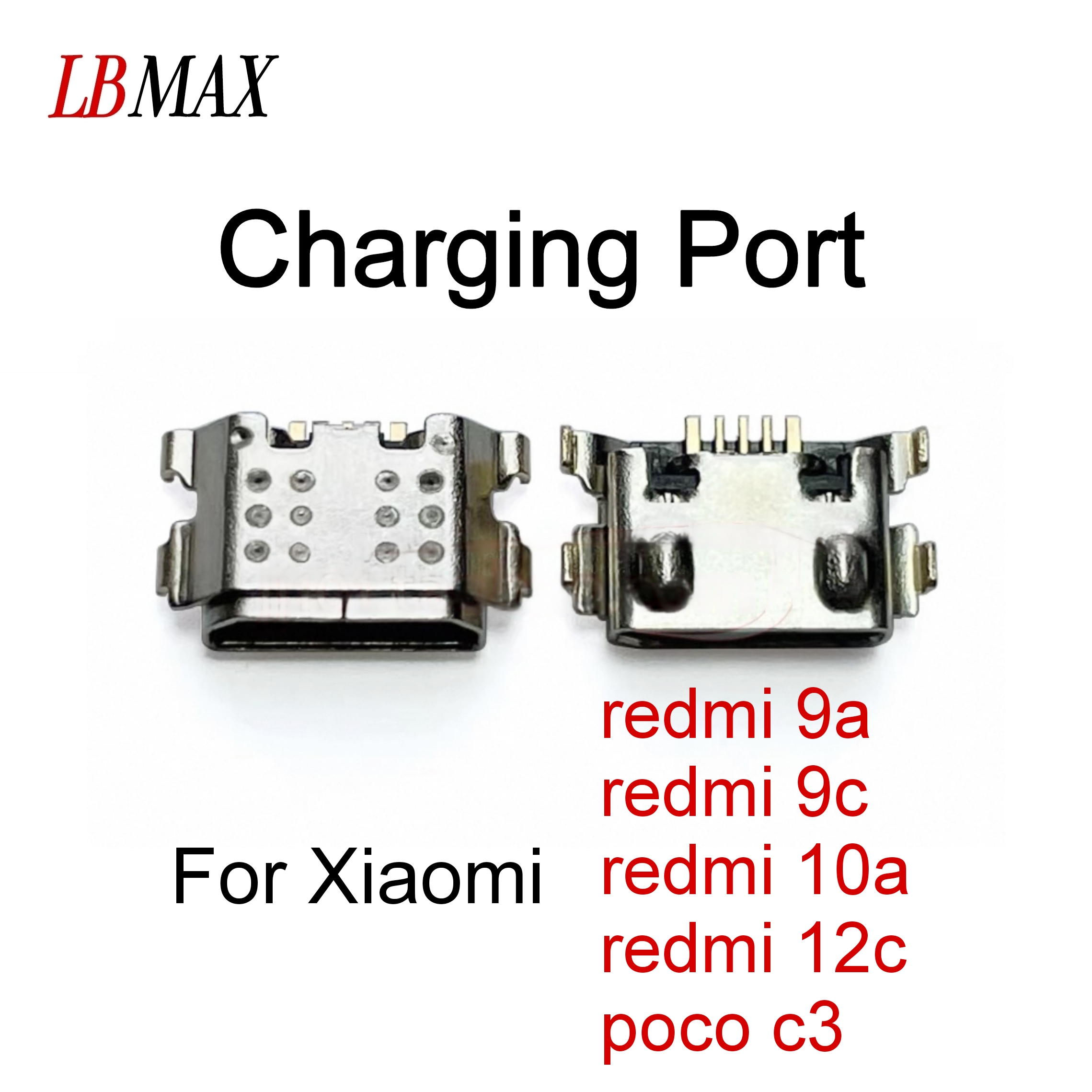 10-200pcs Micro USB Connector Charging Port Dock Plug Socket For xiaomi redmi 9a redmi 9c redmi 10a 12c poco c3 USB-C Repair