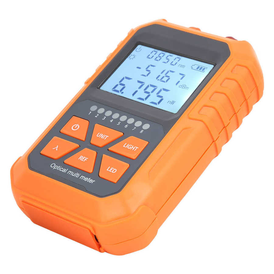Optical Power Meter Mini Fiber Light Attenuation Tester Red-Light All-in-One Wavelength Memory Light Source Meter
