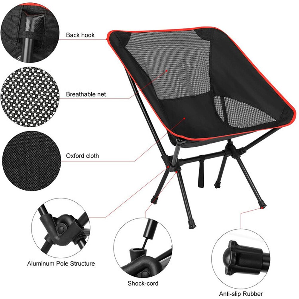 Opvouwbare Camping Stoel Ultralight Outdoor Wandelen Strand Picknick Bbq Draagbare Zetel Vissen Stoel Meubels