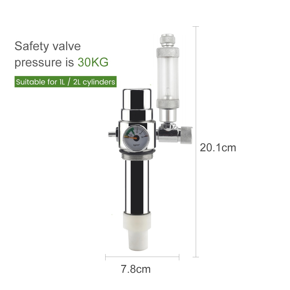 2L Double Aquarium CO2 Generator System Kit CO2 Stainless Steel Cylinder Generator System Carbon Dioxide Reactor for Aquarium