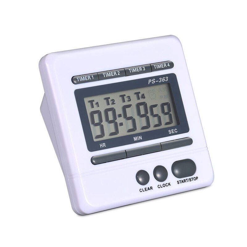 Digital Countdown Timer 4 Channel Count Up Down Kitchen Cooking Timer Clock: Default Title