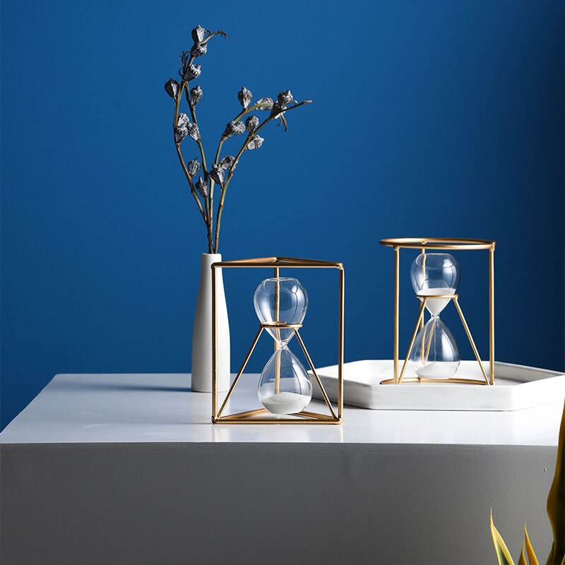 Hourglass clock ornaments Nordic luxury golden hourglass hourglass timer modern window desktop home decoration