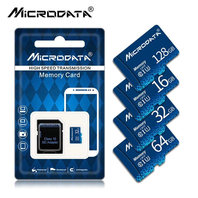 Carte de mémoire SD micro pour téléphone, mini lecteur flash à capacités de 16GB, 32GB,64GB, et 128GB,