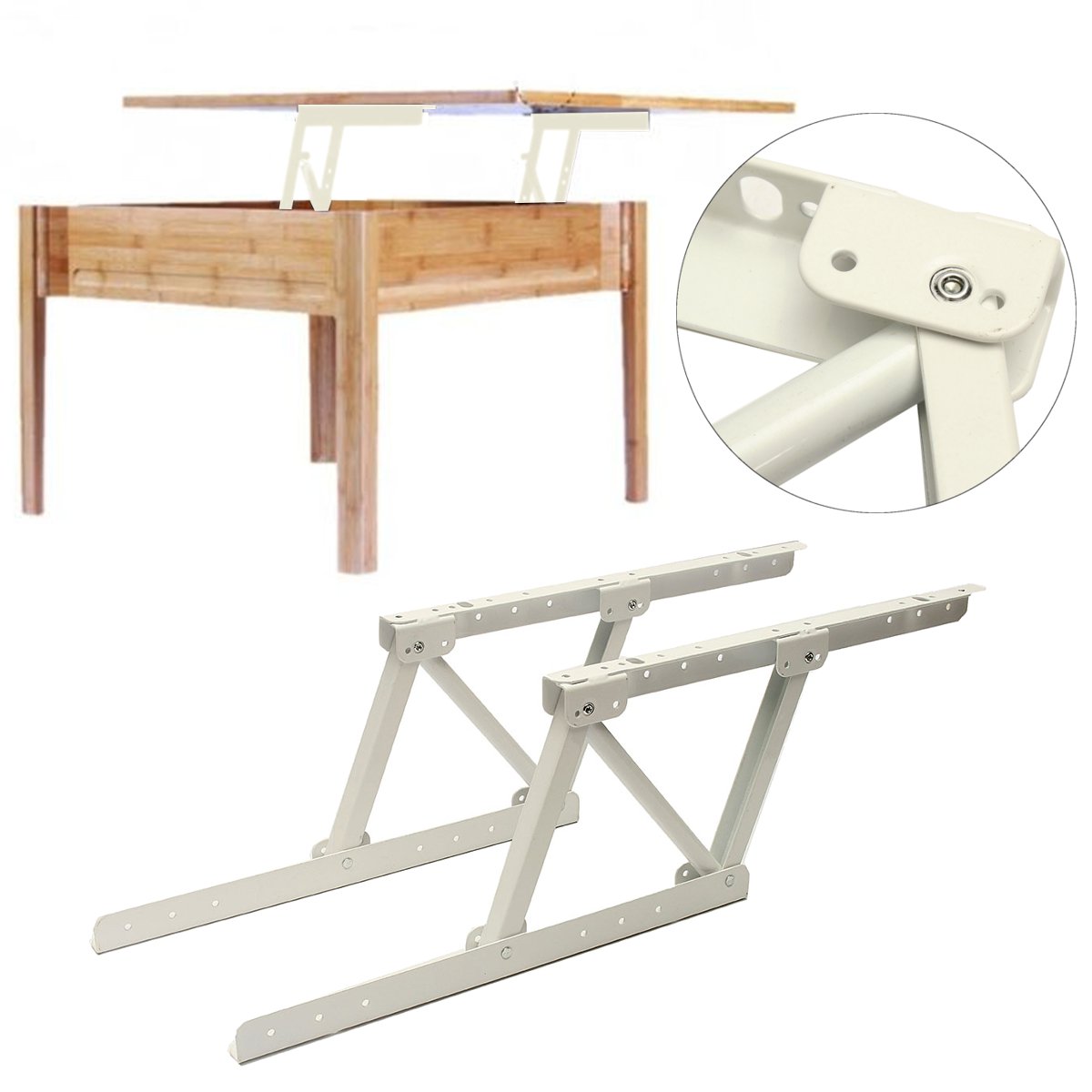 2Pcs Vouwen Lente Thee Tafel Scharnier Meubels Lift Up Top Mechanisme Hardware Lifting Rack Plank Voor Koffie Computertable