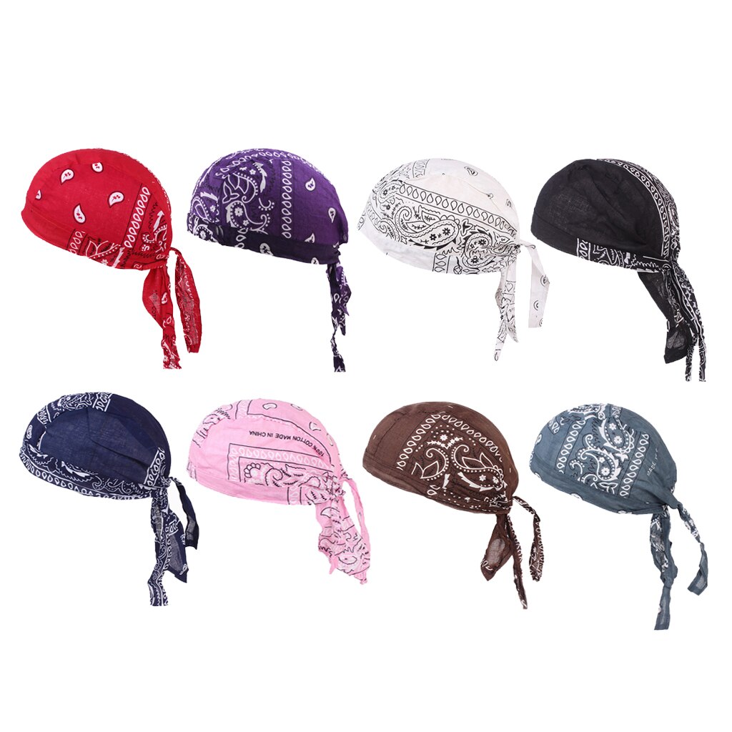 3Pcs Unisex Bandana Hoed 100% Katoen Unisex Durag Print Cap Ademend Chemo Tulband Mode Headwrap Hoofddeksels Pirate Head Sjaal