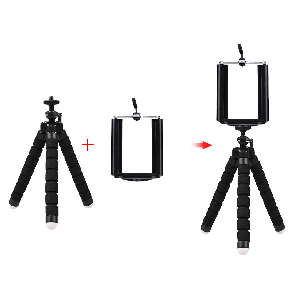 Elistooop Camera Statief Stand Adapter Moblie Telefoon Clip Beugel Houder Statief Monopod Stand voor Smartphone
