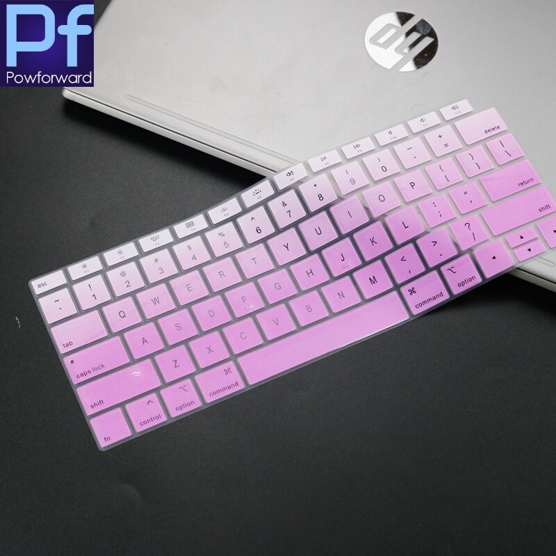 Silicone Keyboard Cover For MacBook Air 13 inch Release A1932 Touch ID Waterproof Dust-Proof Protective Skin: fadepurple