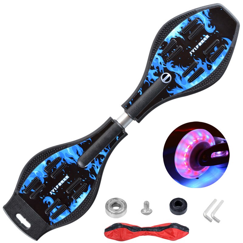 Snake board-ruedas intermitentes para adultos, 88cm, 35 pulgadas, para principiantes, deslizantes al aire libre, 2 ruedas, de aleación de aluminio: A10 flash wheels
