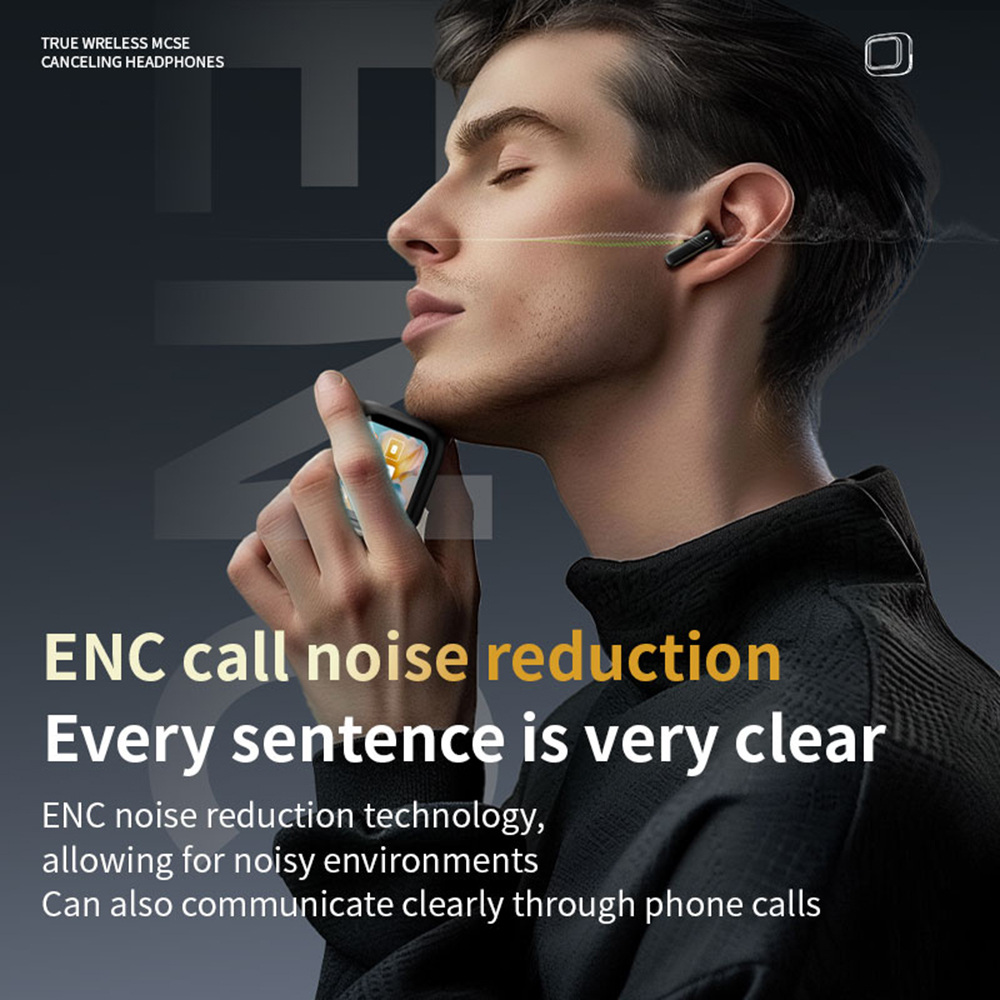 voll-Touchscreen-Kopfhörer ANC Bluetooth 5.4 Ohrhörer mit Geräuschunterdrückung, kabellose in-Ohr-ENC-Ohrhörer mit Mikrofon für Smartphone