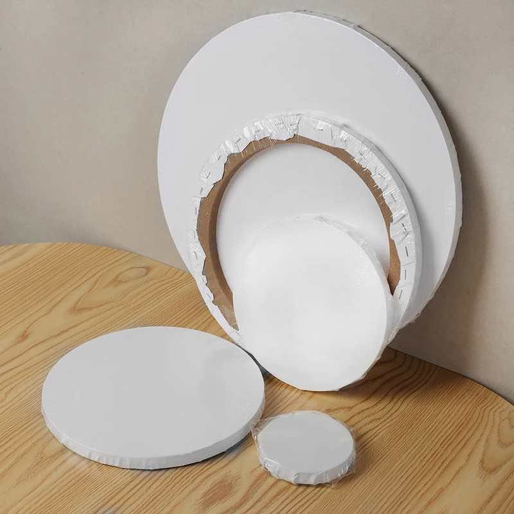 20/30/40cm Wooden Painting Frame Round Canvas Boards DIY Painting Stretched Blank Cotton Canvas Panels