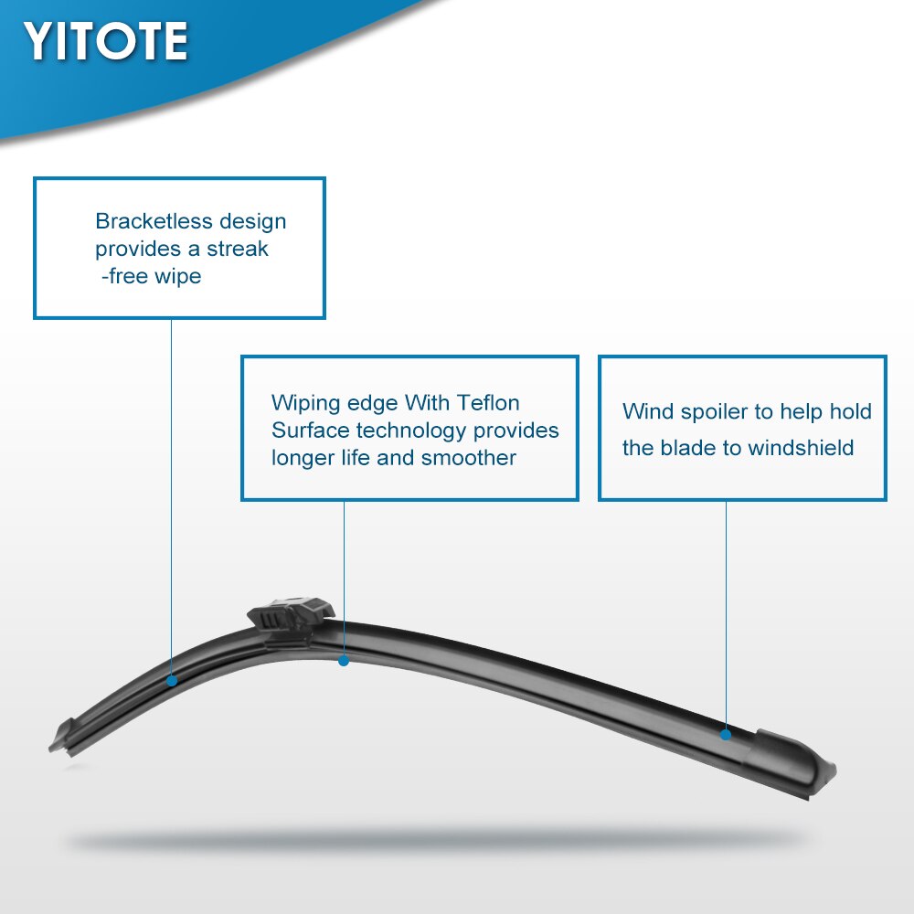 YITOTE Windscreen Hybrid Wiper Blades for Lada Vesta Fit Pinch Tap Arms