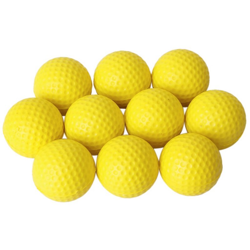 10 stücke Gelb Weiche Elastische drinnen Praxis PU Golf Ball