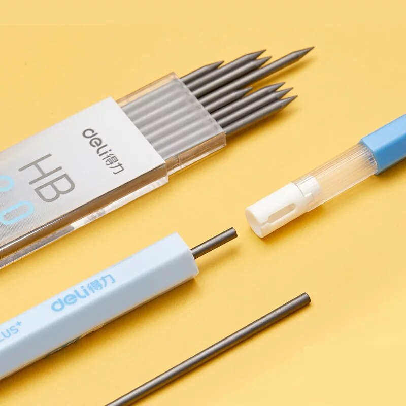 Deli Mechanical Pencil 2.0mm lead HB 2B Drawing Writing Activity Pencils led pencils for school With lead pencil knife