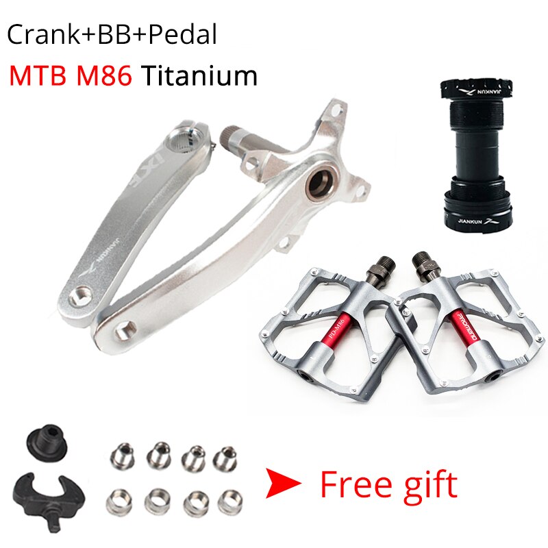 Jiankun 170mm krank mtb cykel 2pc 9/16in pedal 104 bcd ixf arm kædering aluminium landevejscykel kranksæt med bundbeslag bb