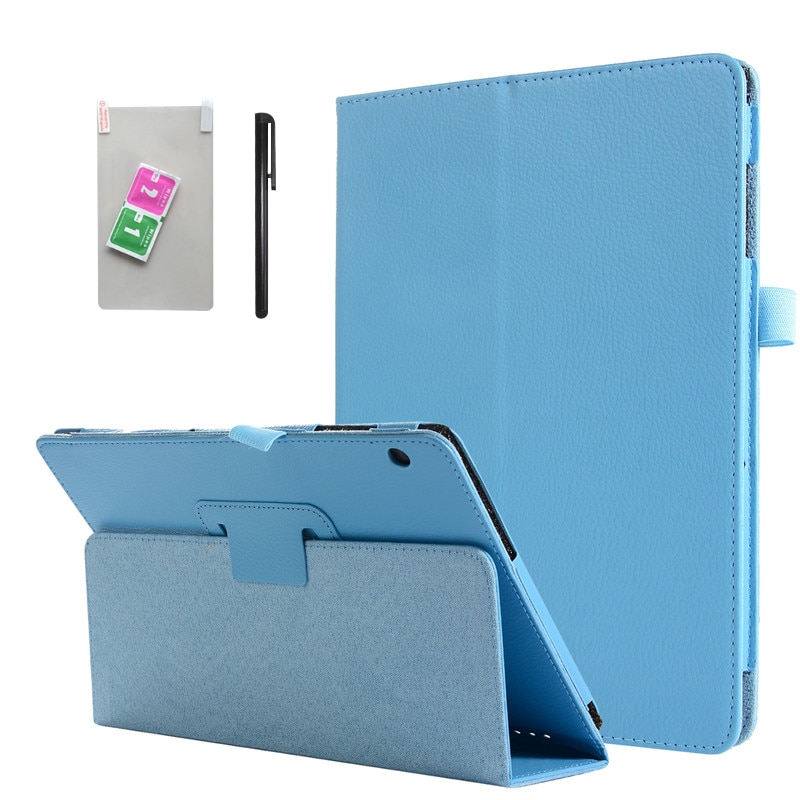 Capa de couro inteligente para huawei mediapad, capa t5 10 AGS2-L09 l03 w09 w19 10.1 "para tablet suporte + película + caneta