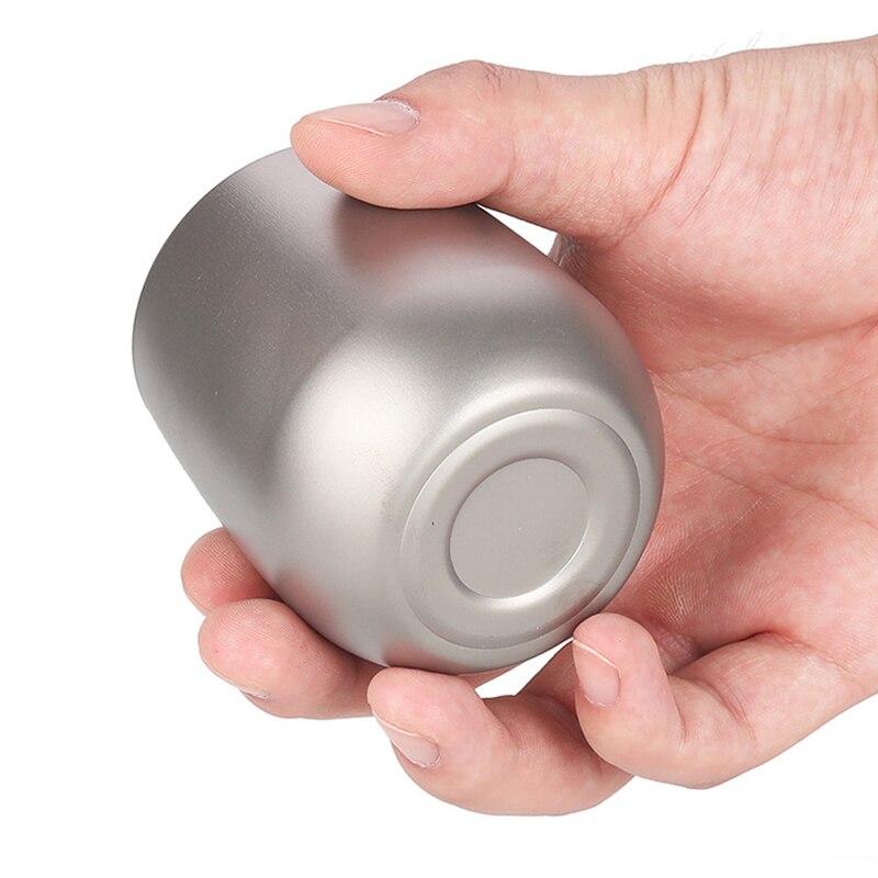 Titanium Mokken Double Muur Titanium Mok, 120Ml Double-Layer Titanium Mok Koffie Cup, kerst Mok , Thee Melk Cup
